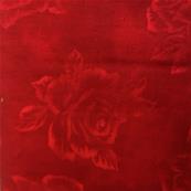Very deep red fabric with roses