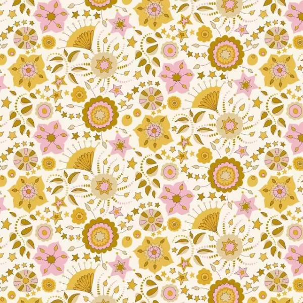 Tissu Liberty Festival Florals - jaune -collection summer fair