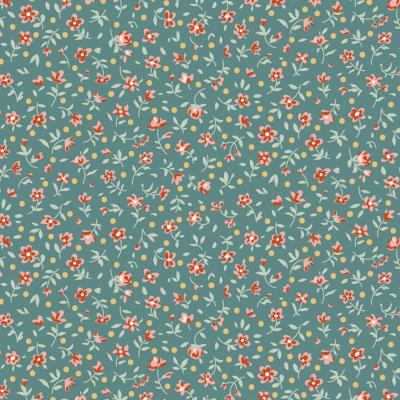 Tissu Tilda Village Life mae teal