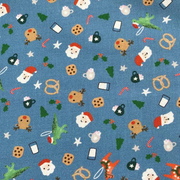 Tissu petits personnages de Noël