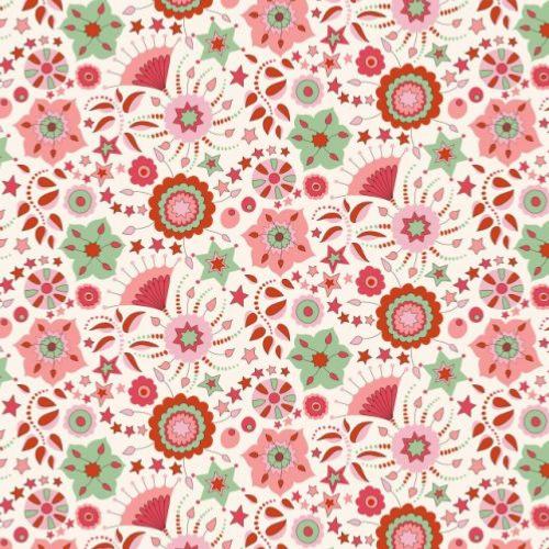Tissu Liberty Festival Florals - rouge -collection summer fair
