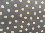 Cream dots on grey fabric