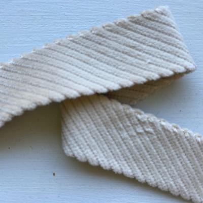 Biais velours c�tel� beige clair