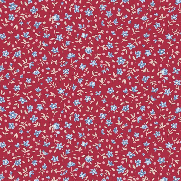 Tissu Tilda Village Life mae burgundy