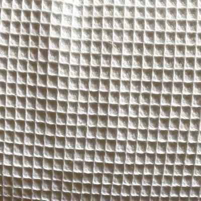 Tissu éponge en nid d'abeille ecru