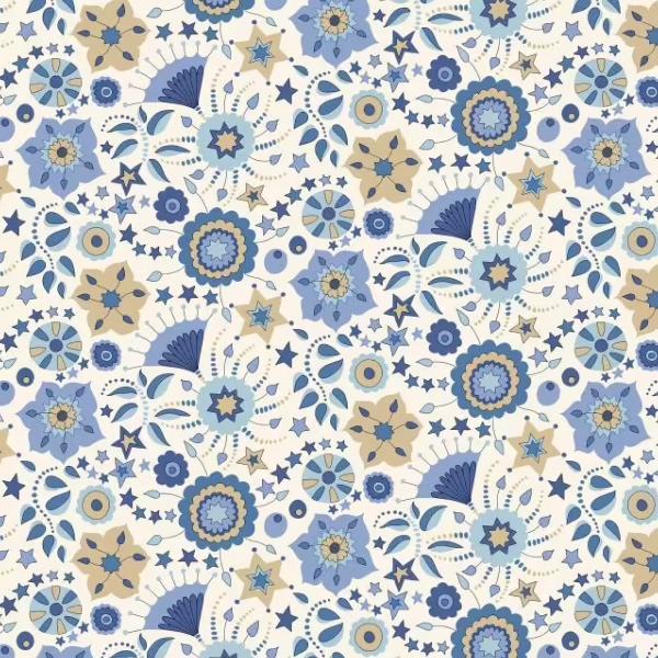 Tissu Liberty Festival Florals - bleu collection summer fair