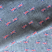 Tissu coll Londres - Union Jack - gris