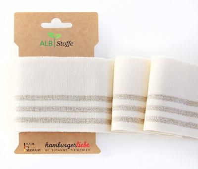 Bord-côte Cuff Me rayé blanc cassé lurex