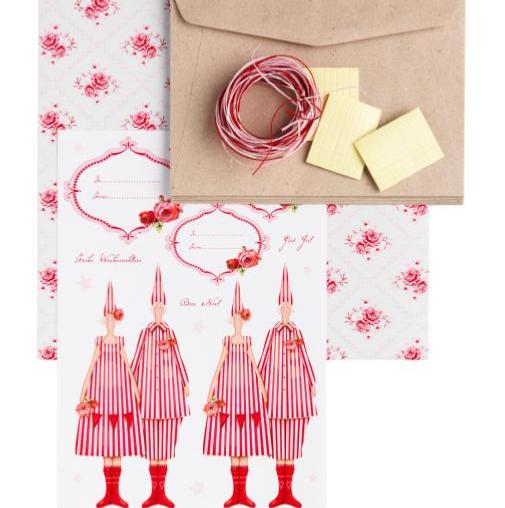 Coffret carte et etiquette cadeau lutin Tilda