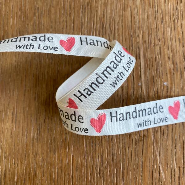Sergé de coton "Handmade with love"
