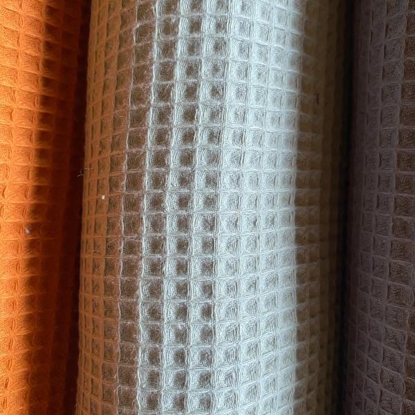 Tissu éponge en nid d'abeille vert poudre