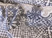 Blue-grey mosaïque fabric