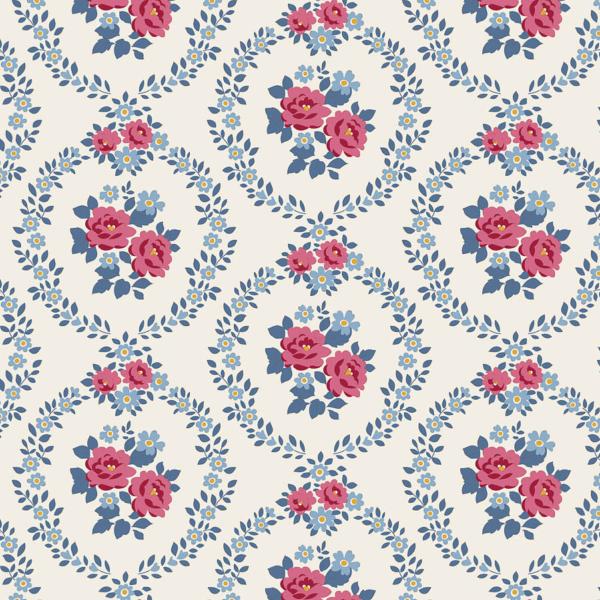 Tissu Tilda Village Life mable cold cream