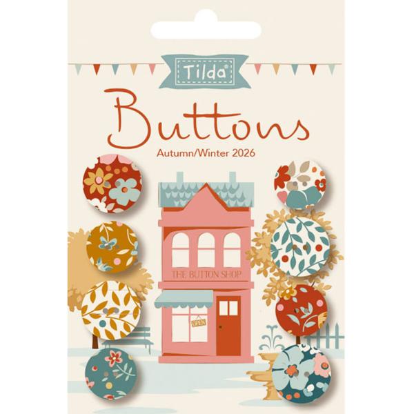 Boutons Tilda Village Life autumn 14mm/16mm x 4pcs
