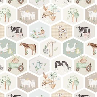 Tissu Animaux de la ferme