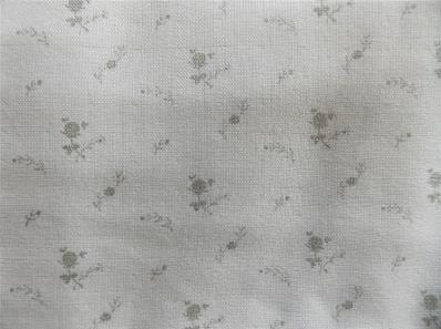 Tissu double gaze blanche fleurs argent