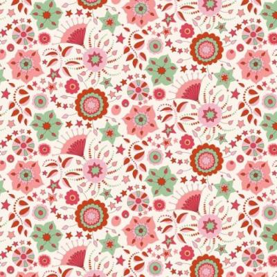 Tissu Liberty Festival Florals - rouge -collection summer fair