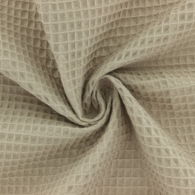 Tissu d'éponge nid d'abeille beige