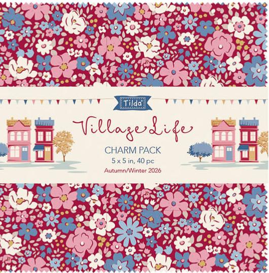 Charm pack de tissu Tilda Village Life 40 tissus x 12cm