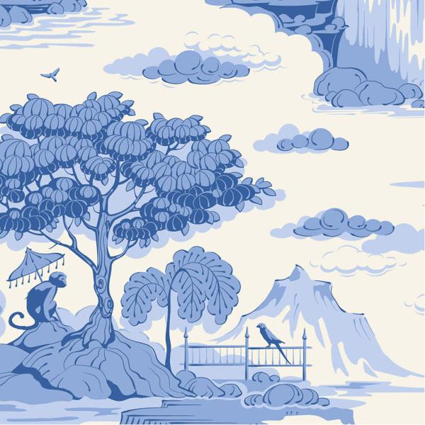  Tissu Tilda Something Blue cottonview cream 