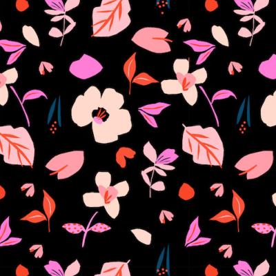 Flowers rayonne fabric