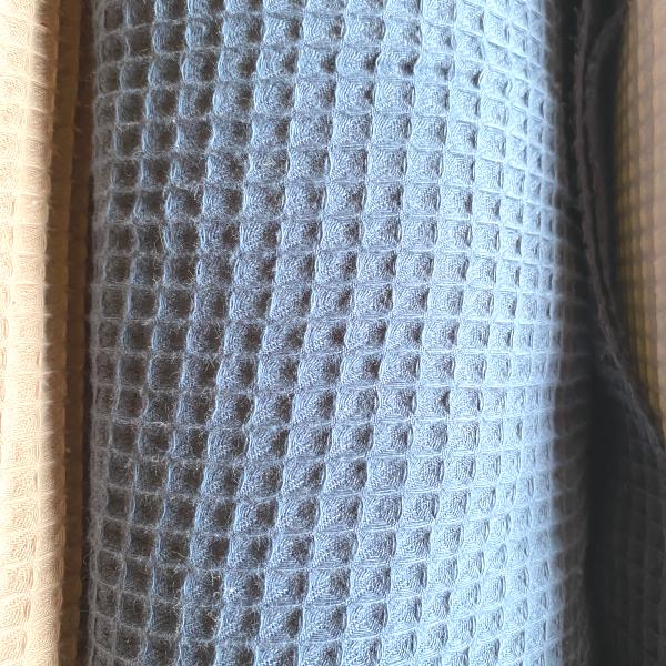 Tissu éponge en nid d'abeille jeans clair