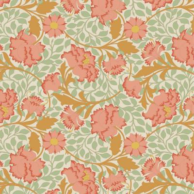 Tissu Tilda songbird flora coral