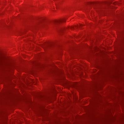 Very deep red fabric with roses