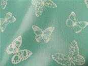 Tissu enduit papillons celadon