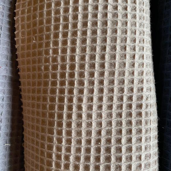 Tissu éponge en nid d'abeille beige clair