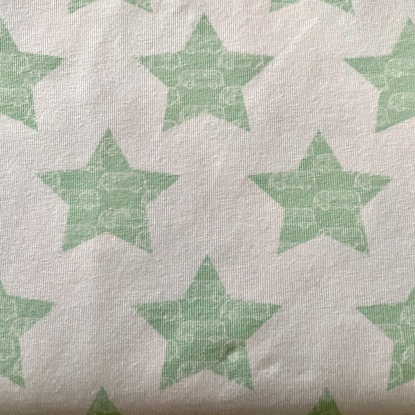 Tissu jersey étoiles vert d'eau