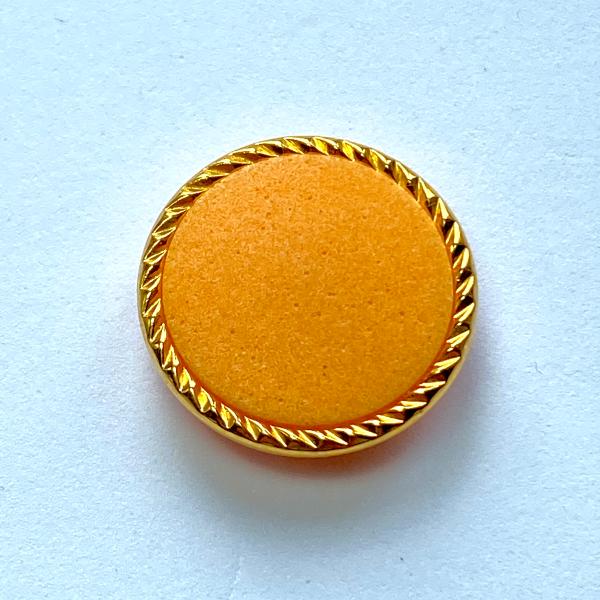 Bouton orange liseré or ciselé